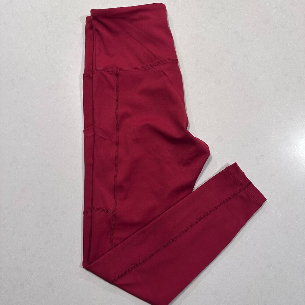 Love Her Everyday Red Leggings with Pockets, Size Medium